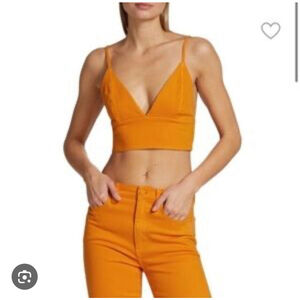 Women's Alice + Olivia Jeans Orange Crop Top Size 6